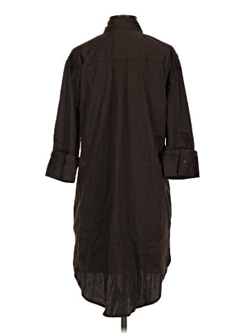 Madewell Y-Neck Relaxed Shirtdress in Sateen (view 2)