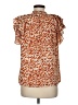DR2 100% Polyester Orange Short Sleeve Blouse Size M - photo 2