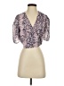 Aqua 100% Polyester Purple Short Sleeve Blouse Size S - photo 1