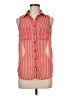 Maude 100% Polyester Stripes Red Sleeveless Blouse Size M - photo 1