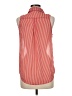Maude 100% Polyester Stripes Red Sleeveless Blouse Size M - photo 2