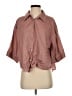 Athleta 100% Cotton Brown 3/4 Sleeve Button-Down Shirt Size S - photo 1