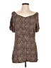 Max Studio Brown Short Sleeve Blouse Size L - photo 1