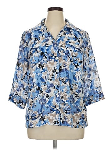 Notations 3/4 Sleeve Button-Down Shirt (view 1)