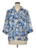 Notations Floral Blue 3/4 Sleeve Button-Down Shirt Size 1X - photo 1