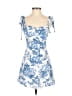 Kourt 100% Polyester Floral Blue Cocktail Dress Size 2 - photo 1