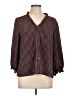 CeCe Houndstooth Burgundy 3/4 Sleeve Blouse Size L - photo 1