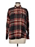 Old Navy 100% Cotton Plaid Black Long Sleeve Button-Down Shirt Size M - photo 1