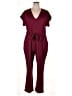 Express Solid Burgundy Jumpsuit Size XL - photo 1