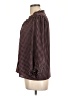CeCe Houndstooth Burgundy 3/4 Sleeve Blouse Size L - photo 5