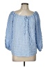 Unbranded Blue 3/4 Sleeve Blouse Size L - photo 1