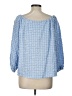 Unbranded Blue 3/4 Sleeve Blouse Size L - photo 2