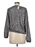 Vince Camuto Metallic Silver Long Sleeve Blouse Size M - photo 2