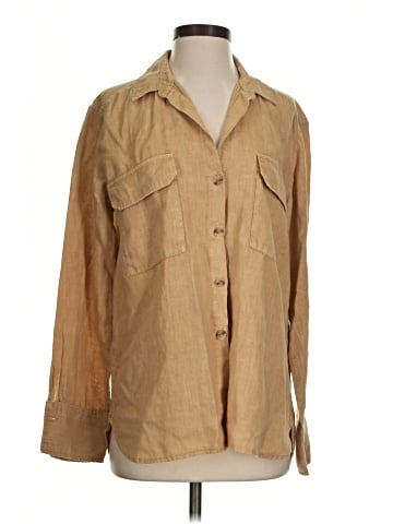 Unbranded 3/4 Sleeve Button-Down Shirt (view 1)