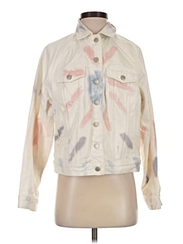 Madewell The Raglan Oversized Jean Jacket: Tie-Dyed Edition - front