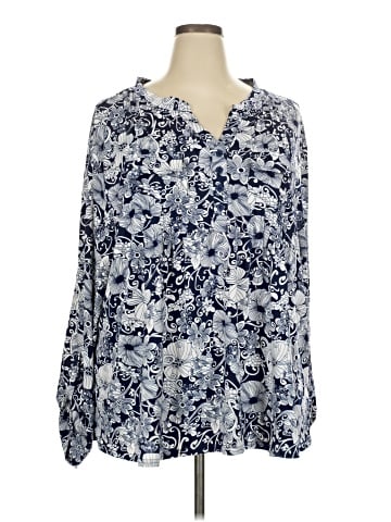 White Mark Long Sleeve Blouse (view 1)