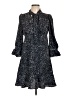 DKNY 100% Polyester Animal Print Black Casual Dress Size 10 - photo 1