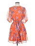 Code x Mode 100% Polyester Floral Orange Casual Dress Size S - photo 1