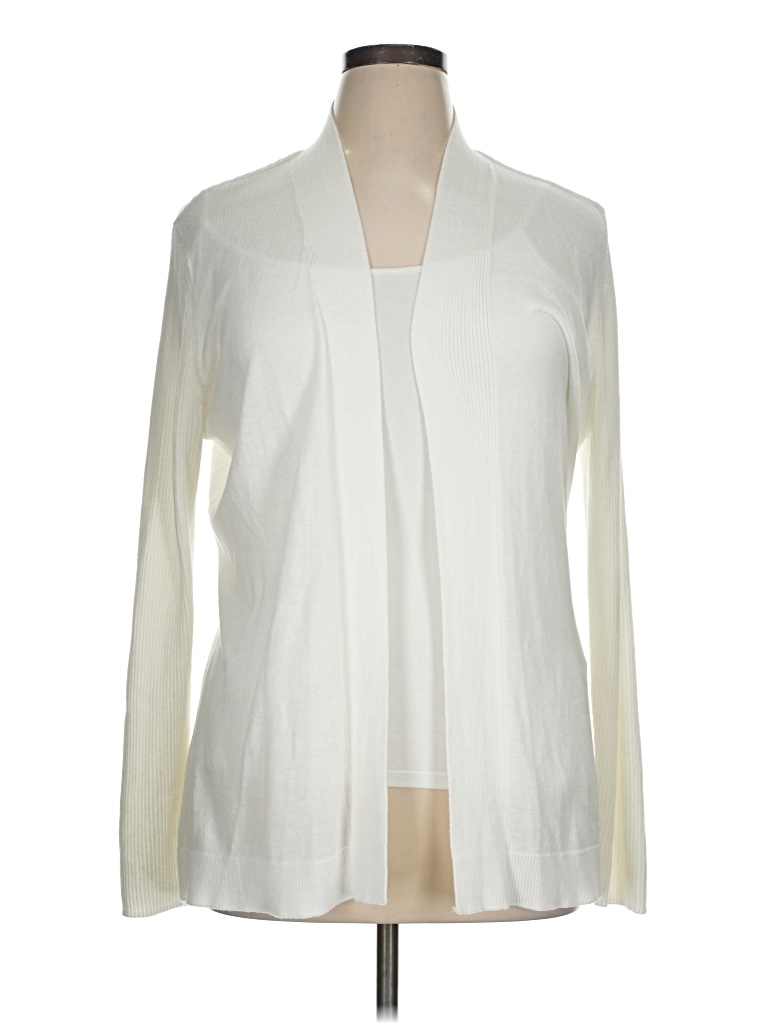Pre-owned Liz Claiborne Career Cardigan Sweater In Ivory