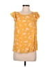 Everly 100% Rayon Yellow Short Sleeve Blouse Size M - photo 1