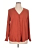 metaphor 100% Polyester Orange Long Sleeve Blouse Size XL - photo 1