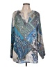Chico's 100% Polyester Paisley Blue Long Sleeve Blouse Size Lg (2) - photo 1