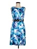 DressBarn Print Blue Cocktail Dress Size 6 - photo 1