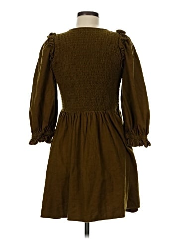 Madewell Flannel Lucie V-Neck Smocked Mini Dress (view 2)