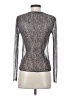 Bishop + Young 100% Polyester Metallic Silver Long Sleeve Top Size S - photo 2