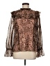Rachel Parcell 100% Polyester Animal Print Brown Long Sleeve Blouse Size M - photo 1