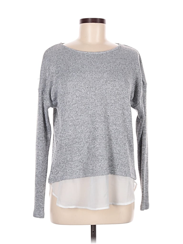 Pre-owned Lulus Long Sleeve T-shirt In Silver