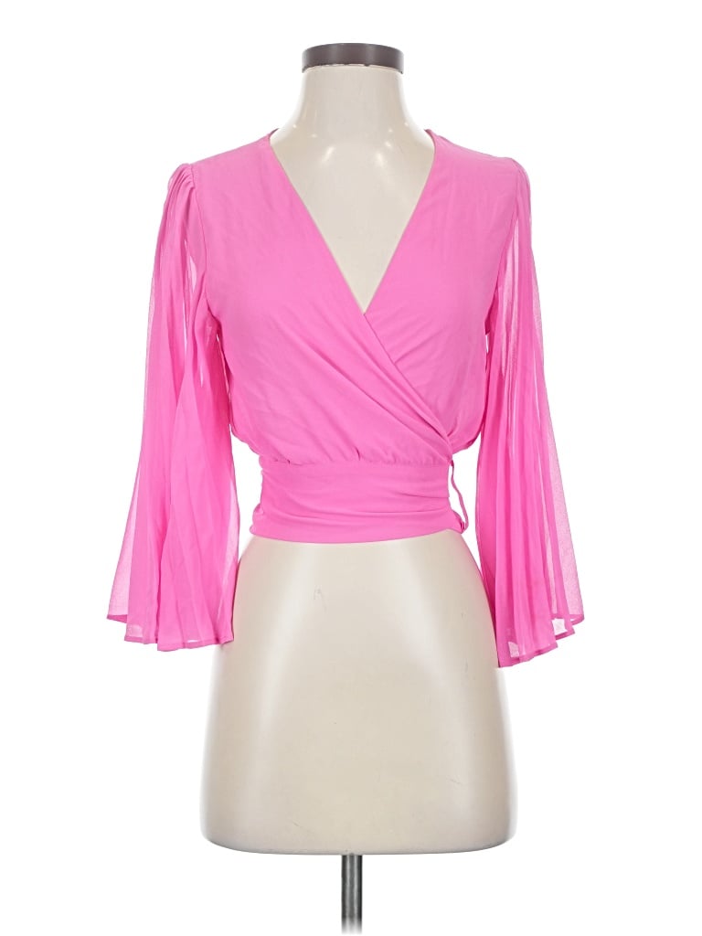 Pre-owned Idem Ditto 3/4 Sleeve Blouse In Pink
