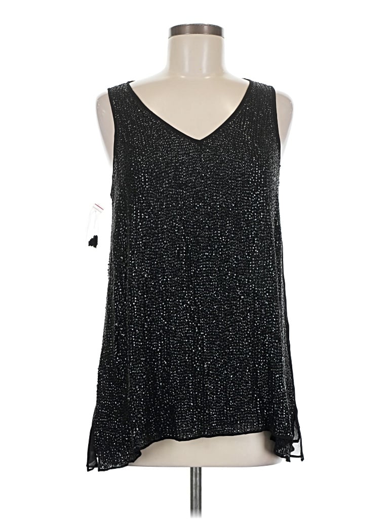 Lola And Sophie Sleeveless Top Black Halter Neckline Tops