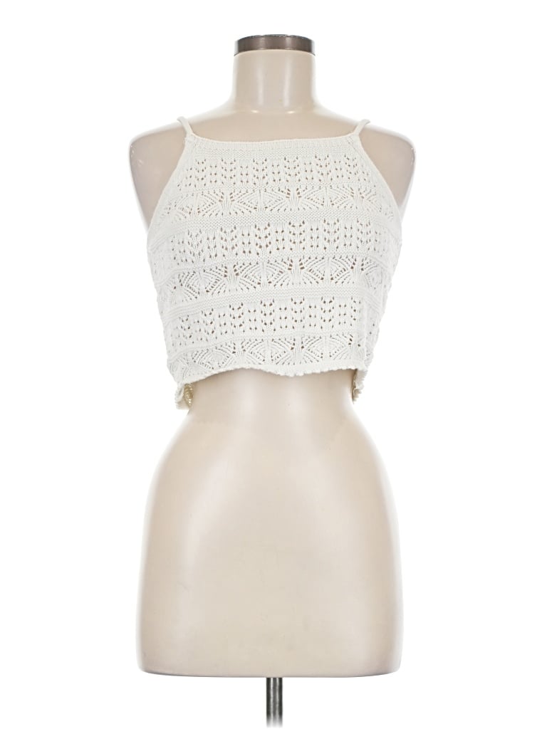 Pre-owned Forever 21 Tank Top Ivory Halter Neckline Tops