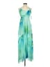 MNG 100% Polyester Tie-dye Green Cocktail Dress Size 4 - photo 1