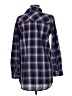 Active 100% Cotton Plaid Blue Long Sleeve Button-Down Shirt Size M - photo 2