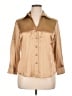 Ellen Tracy Metallic Tan 3/4 Sleeve Button-Down Shirt Size 14 - photo 1