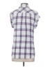 Rails 100% Rayon Plaid Purple Short Sleeve Blouse Size XS - photo 2