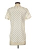 Merona 100% Polyester Polka Dots Ivory Short Sleeve Top Size S - photo 2