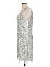 Prelude 100% Polyester Animal Print Silver Cocktail Dress Size 12 - photo 5