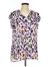 CAbi 100% Polyester Purple Short Sleeve Blouse Size L - photo 1