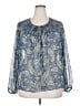 Daniel Rainn 100% Polyester Blue Long Sleeve Blouse Size XXL - photo 1
