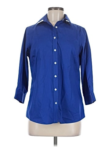 Lands' End 3/4 Sleeve Button-Down Shirt (view 1)