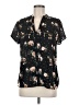 rue21 100% Polyester Floral Black Short Sleeve Blouse Size M - photo 1