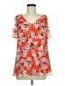 CAbi 100% Polyester Orange Short Sleeve Blouse Size M - photo 1