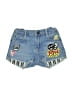 Zara Graphic Blue Denim Shorts Size 4 - photo 1