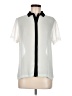 Topshop Color Block Ivory Short Sleeve Blouse Size 6 - photo 1