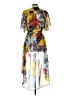 NY Collection Print Yellow Short Sleeve Blouse Size L - photo 2