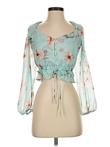Intermix 3/4 Sleeve Silk Top (view 1)
