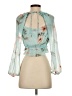 Intermix 100% Silk Teal 3/4 Sleeve Silk Top Size 2 - photo 2
